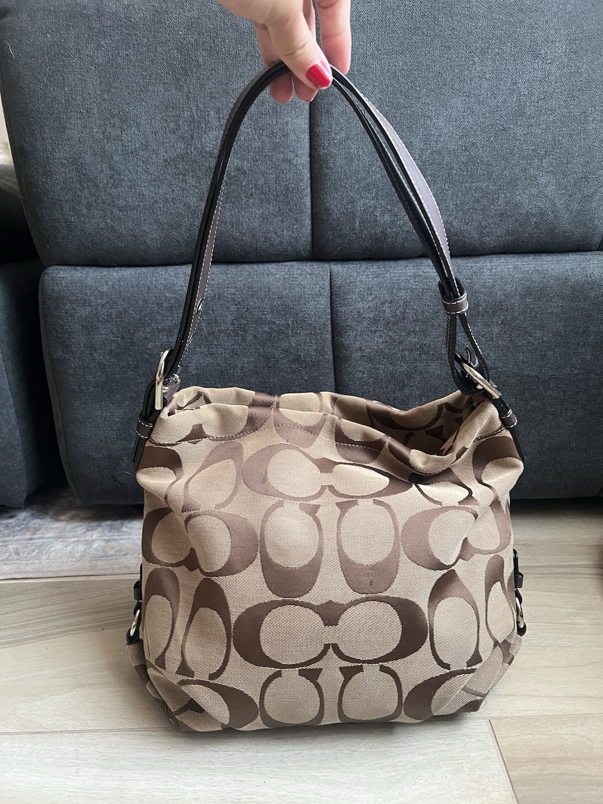 Coach Carly Signature Jacquard Shoulder Bag