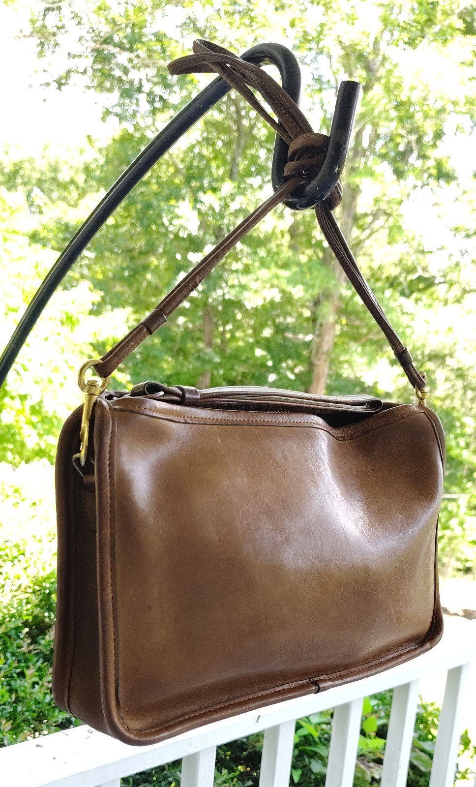 Coach Vintage Pre Serial Number Cashin British Tan Leather Basic Bag Made In NYC