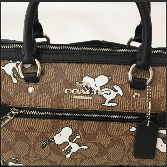 COACH C4118 Signature Coated Canvas Shoulder Bag Maple Brown Outlet New SMM