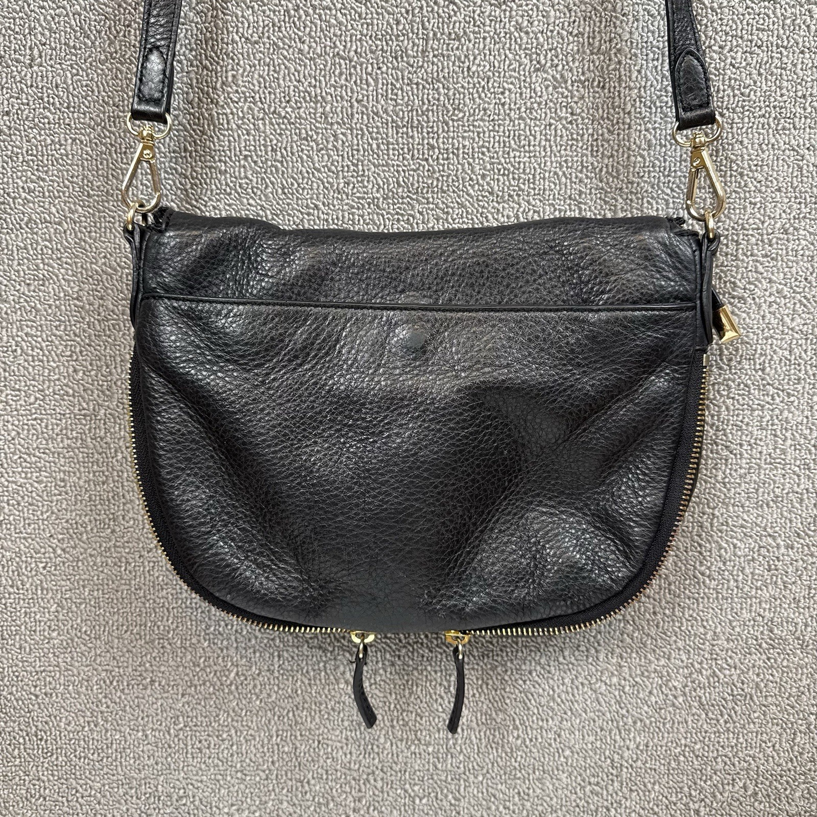 Vince Camuto Genuine Soft Leather Pebbled Black Rizo Women’s Crossbody Bag Boho