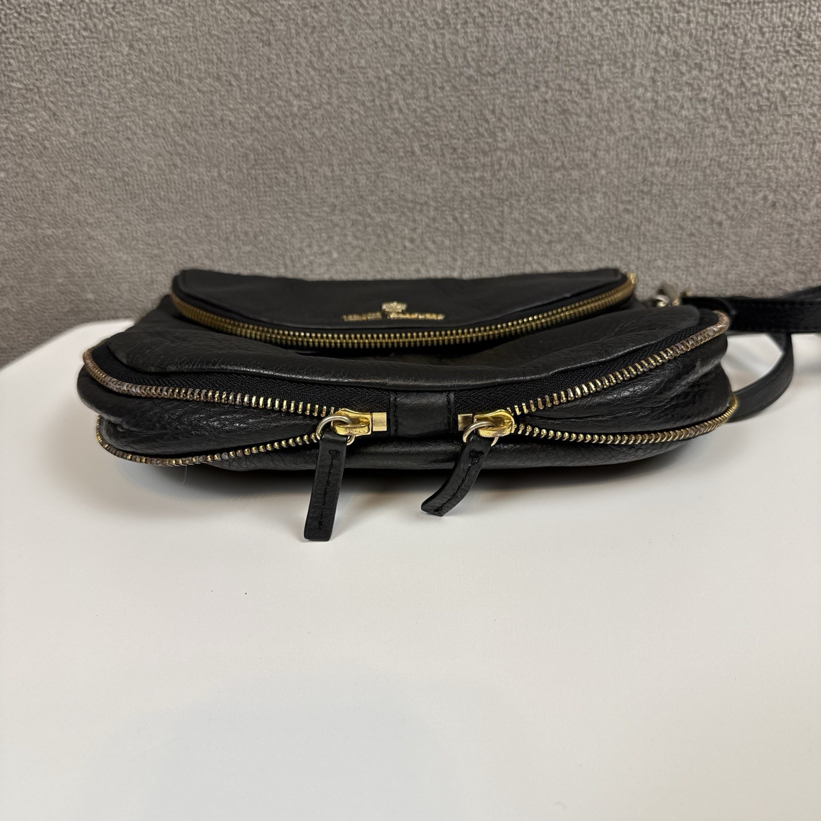 Vince Camuto Genuine Soft Leather Pebbled Black Rizo Women’s Crossbody Bag Boho