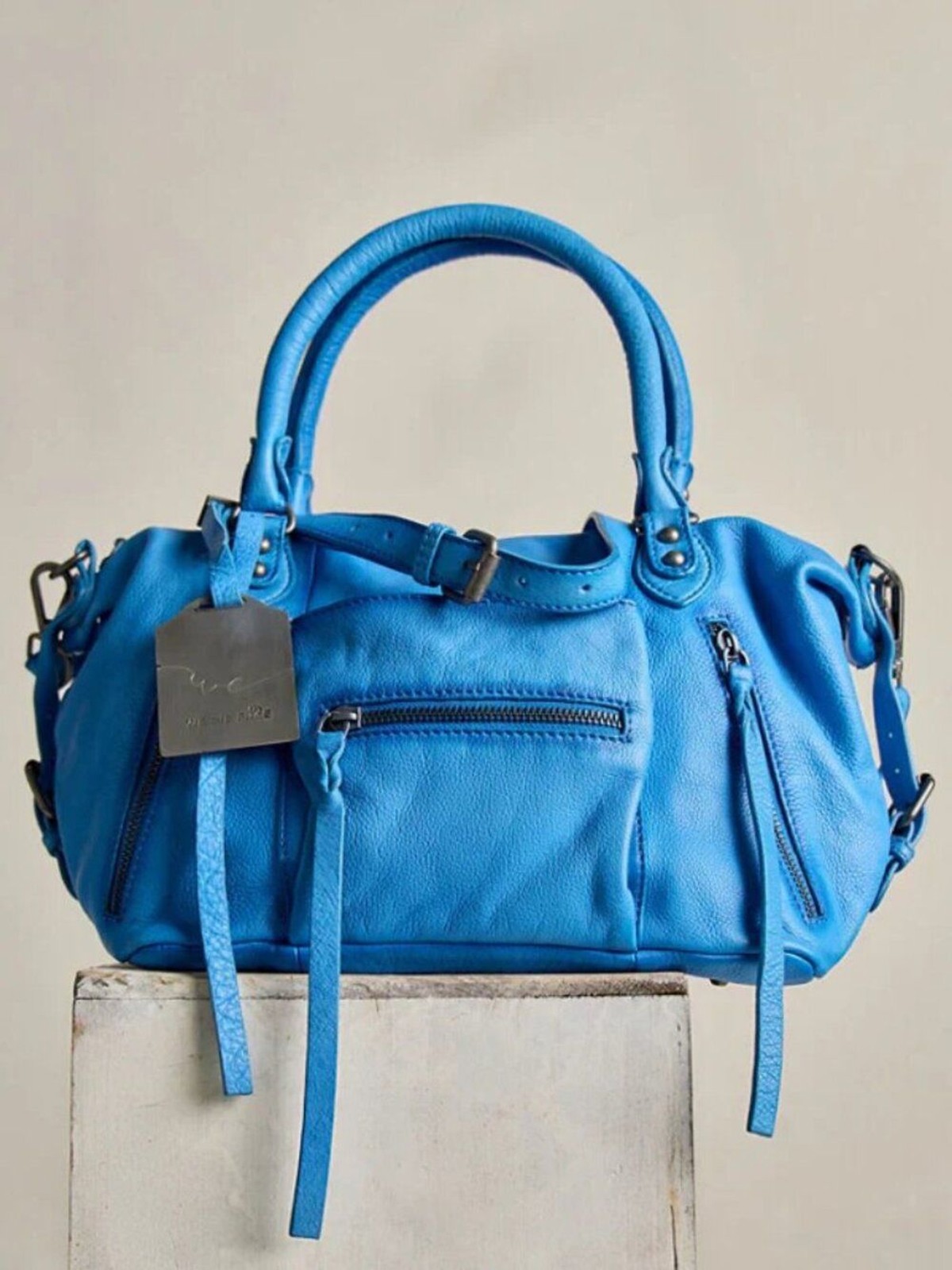 FREE PEOPLE We The Free Baby Emerson Tote Bag In ? Santorini Blue ? NWT