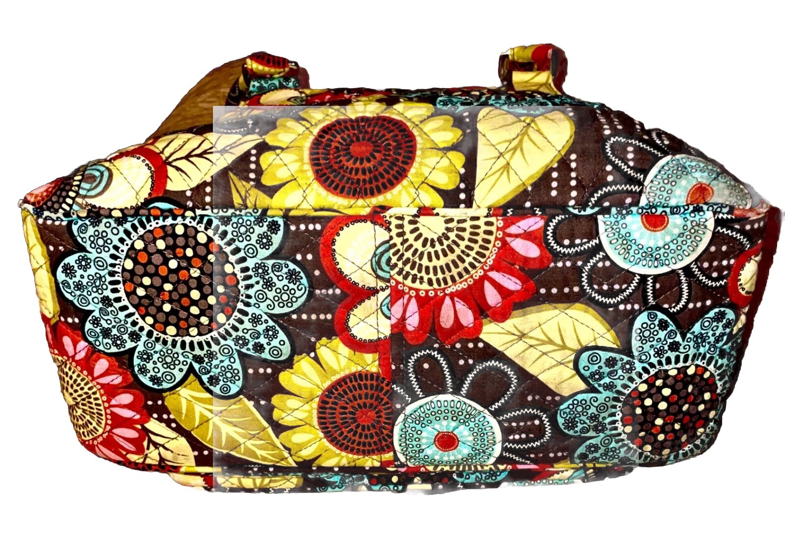 Vera Bradley Bag Purse Flower Shower Zip Plus Front Pocket Twist Lock Quilted