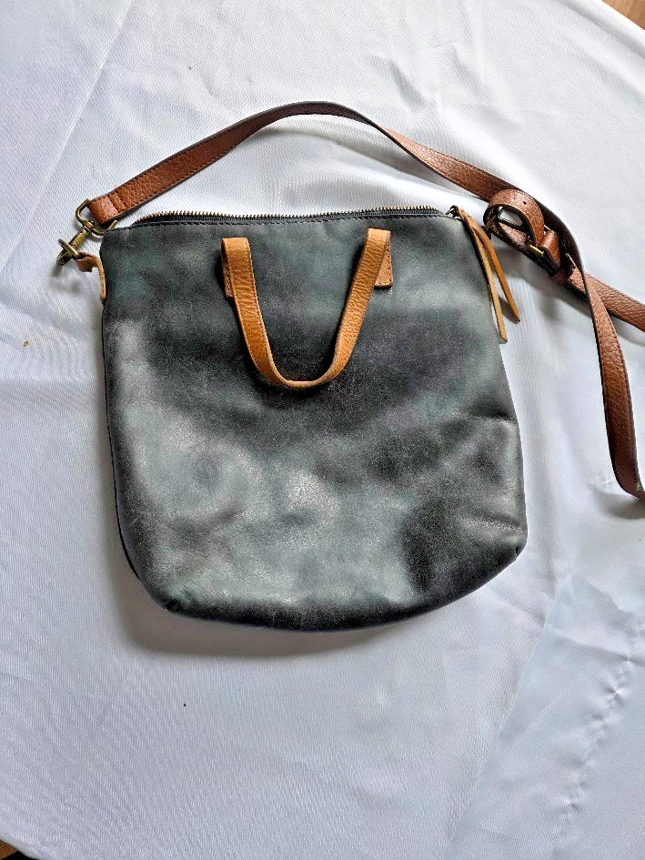 ABLE Able Abera Commuter Bag Black Brown Strap Minimalist Ethical Fashion Purse