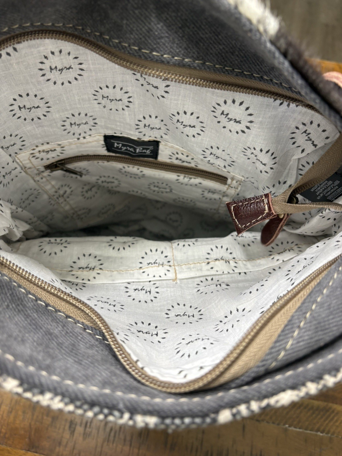 NWT Myra Bag Vibe With Me Backpack Cowhide- Canvas Backpack NEW Carry All