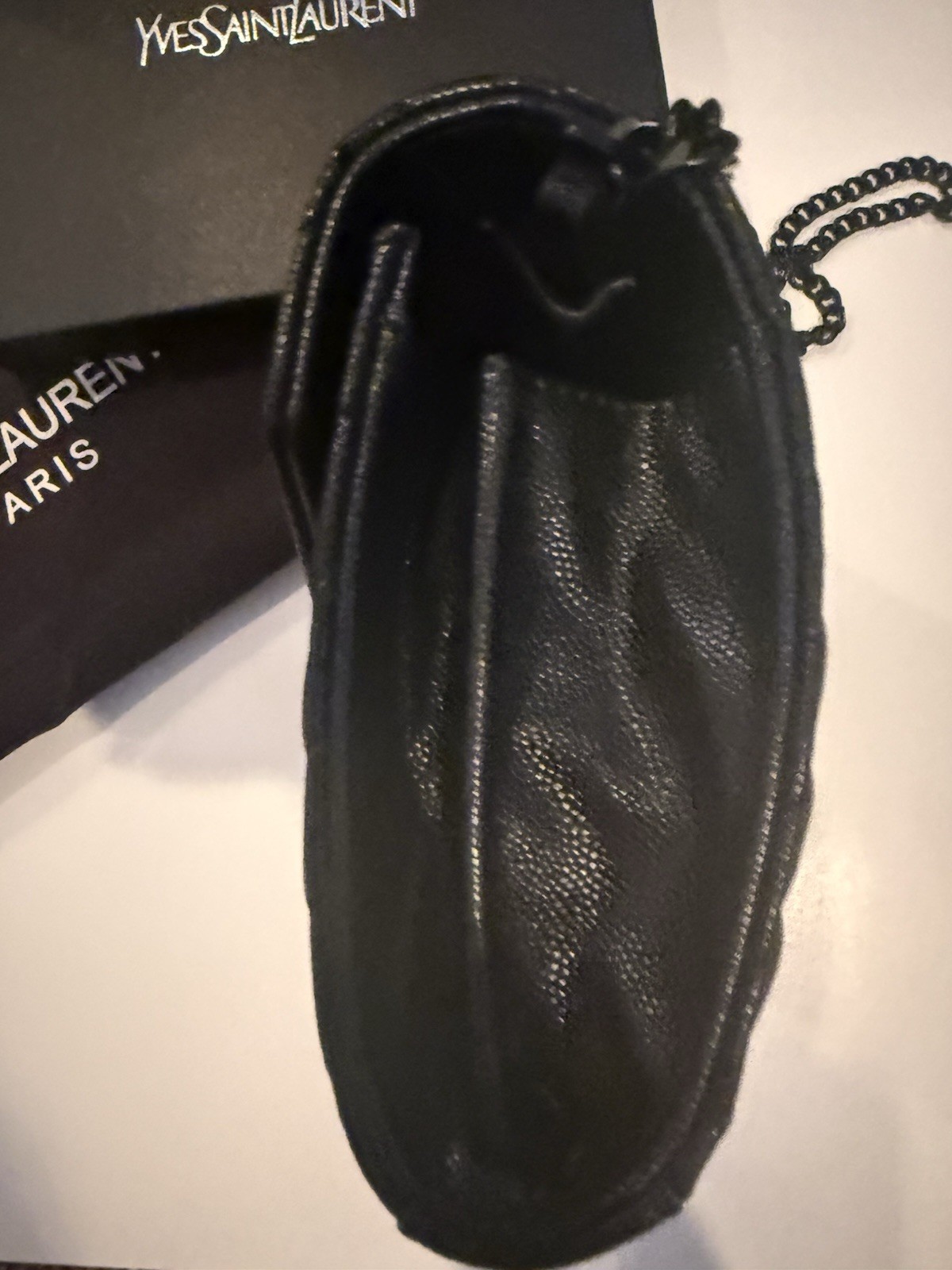 Saint Laurent Black Quilted YSL Logo Multi Use Bag Clutch-Shoulder-Crossbody