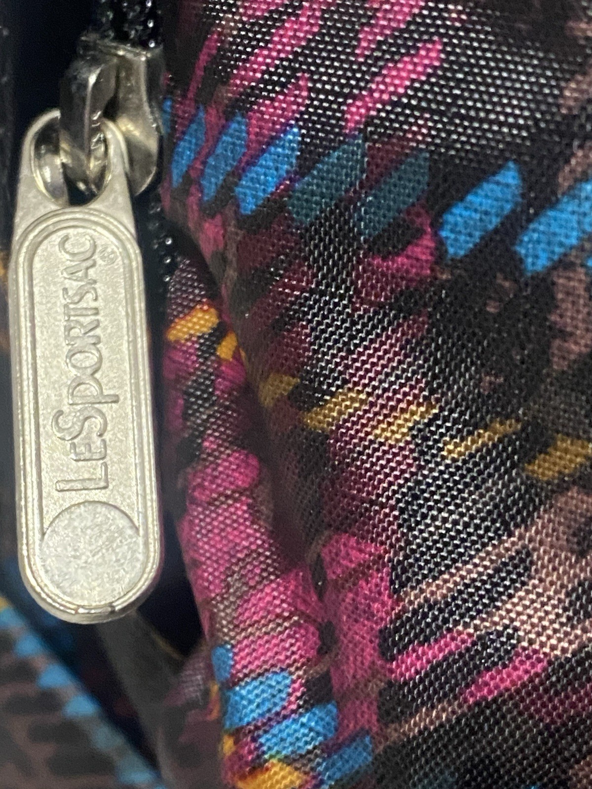 LeSportsac Running Weave Basic Backpack Festive 80’s Geomet Style Abstract Plaid