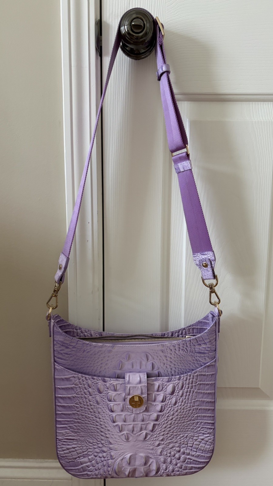 Brahmin Leia Gentle Lavender Melbourne Leather Crossbody