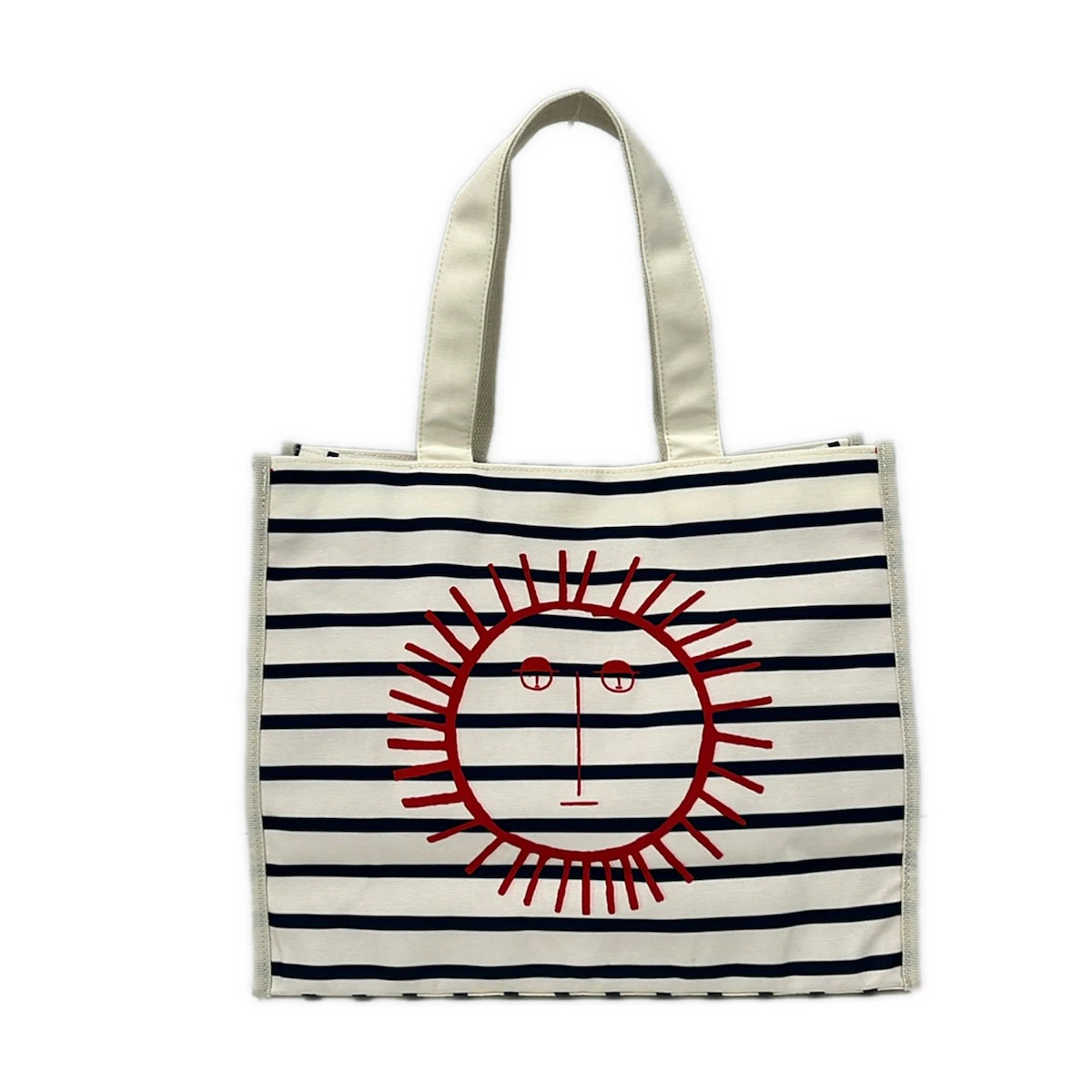 PICONE White Dark Navy Red Polyester Polypropylene Tote Bag