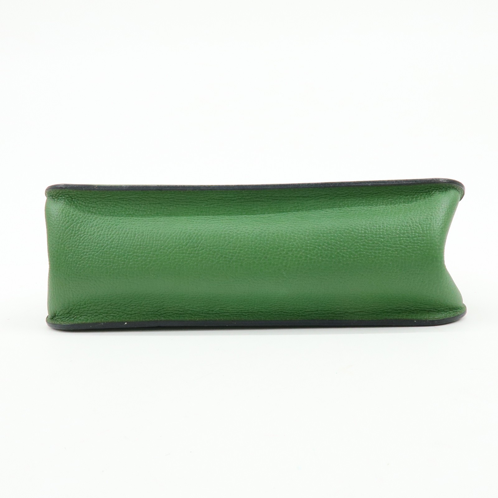 DELVAUX Louise Leather Shoulder Bag Hand Bag Green Authentic Used F/S