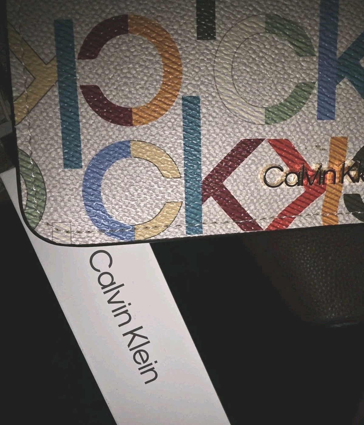 CALVIN KLEIN Signature Logo Crossbody Shoulder Bag Multi Color Chain Chic Casual