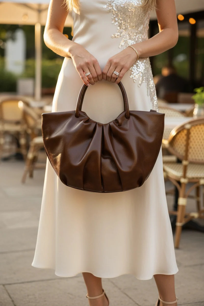 Women’S Pu Leather Solid Color Basic Classic Style Streetwear Zipper Handbag Cro
