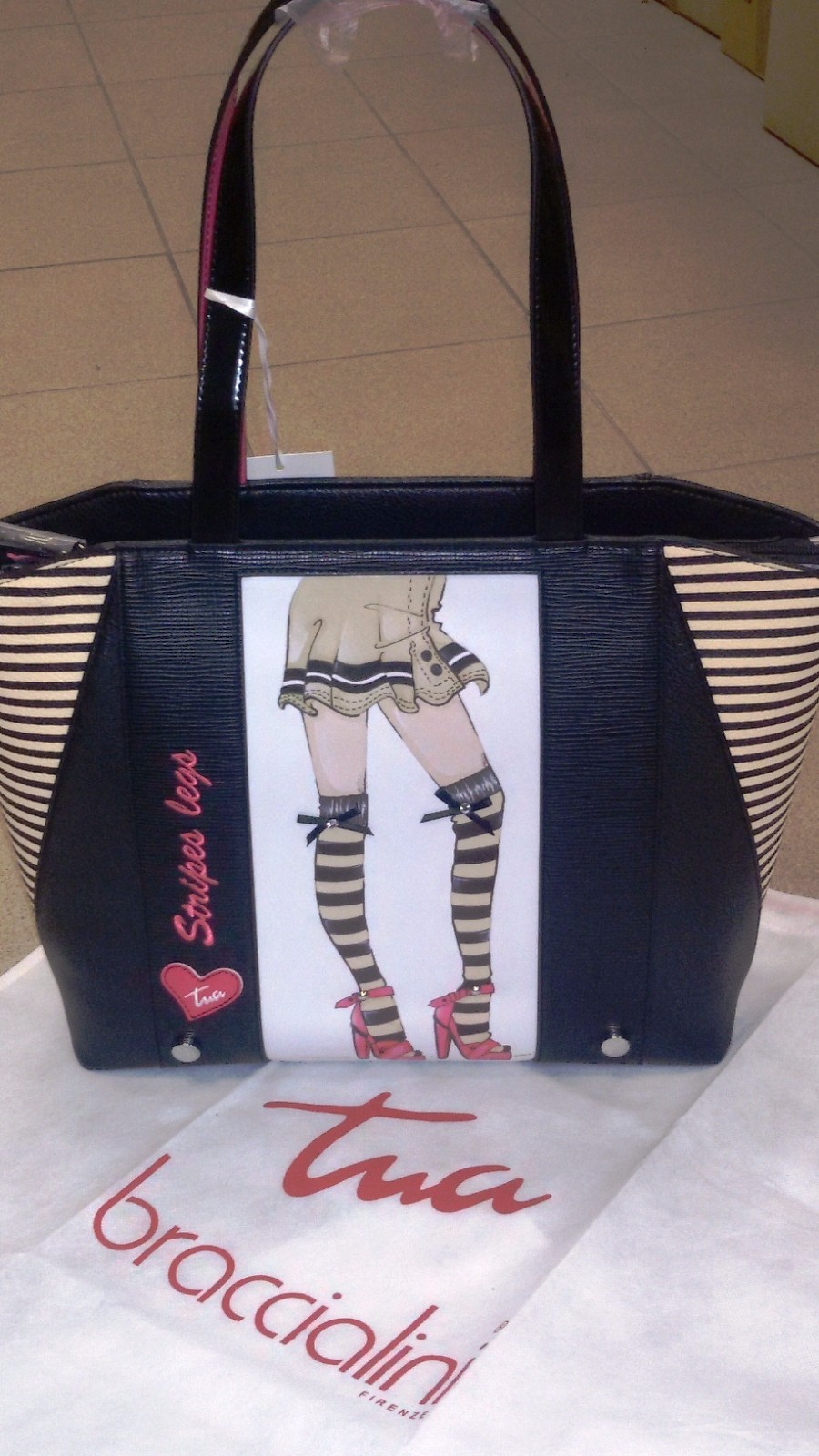 Braccialini TUA LEGS Shopping Bag B9783 Stripes Legs