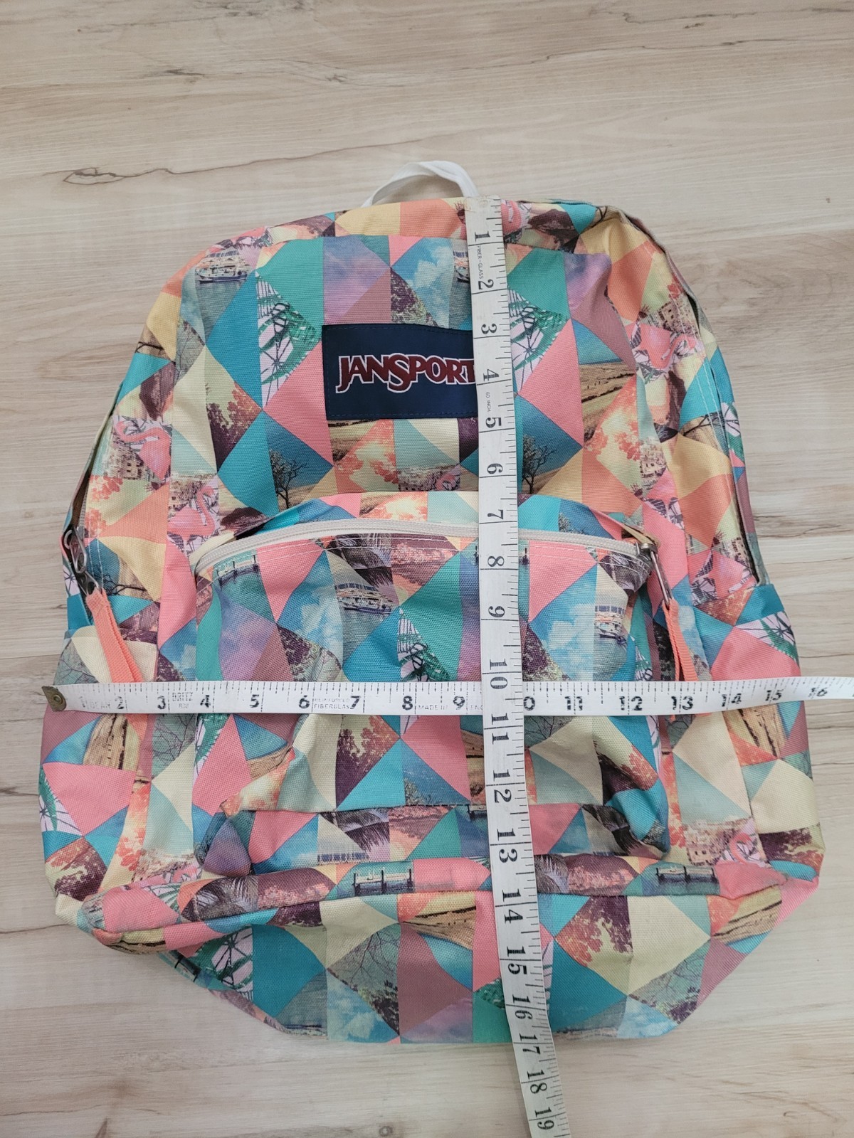 JanSport Superbreak Backpack Geometric Colorful Bag Carry All Travel School…