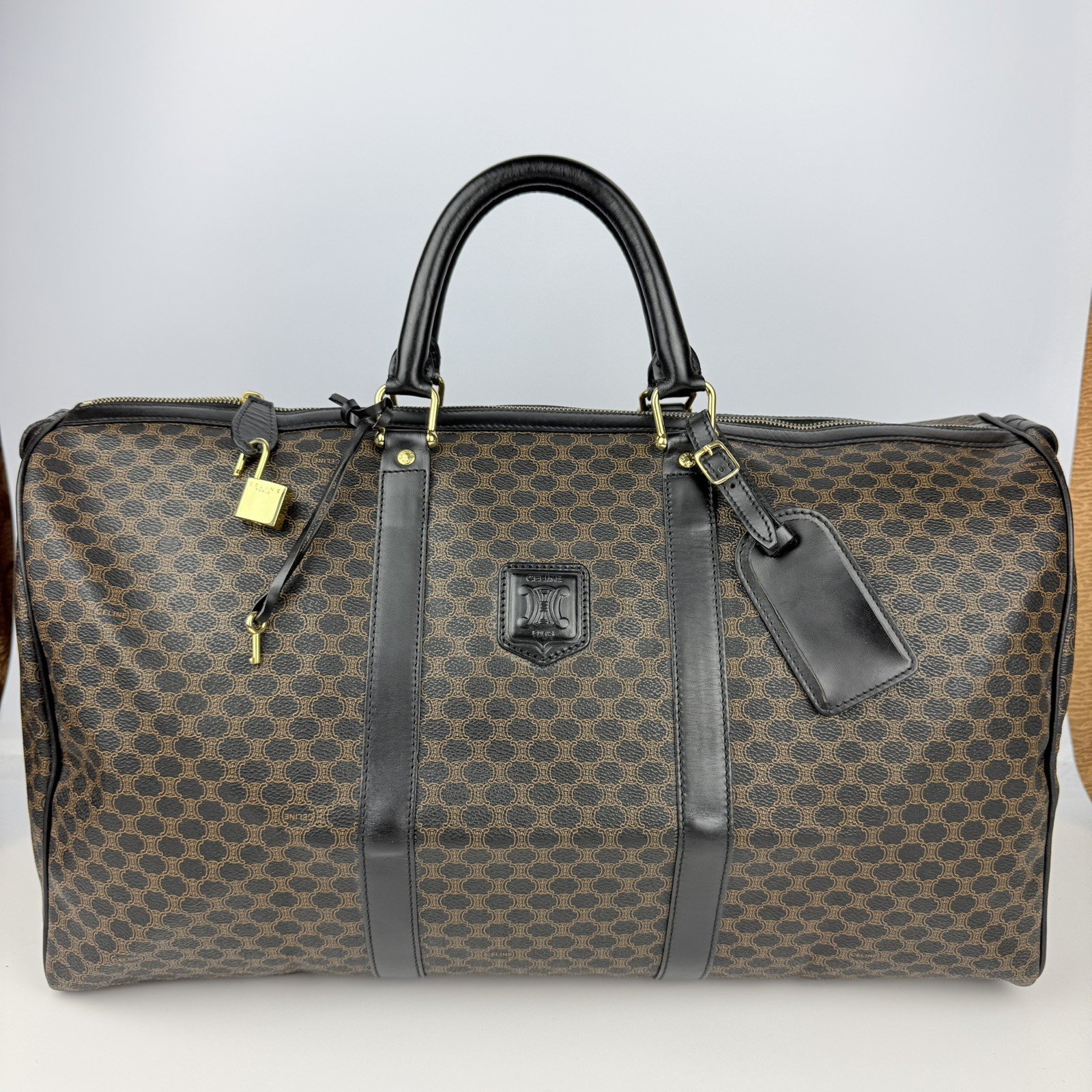 ?Authentic Vintage CELINE Macadam Large Travel Duffel / Weekender 50cm ?
