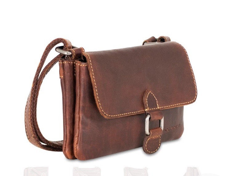 Jack Georges Leather Voyager Mini crossover Brown #7610