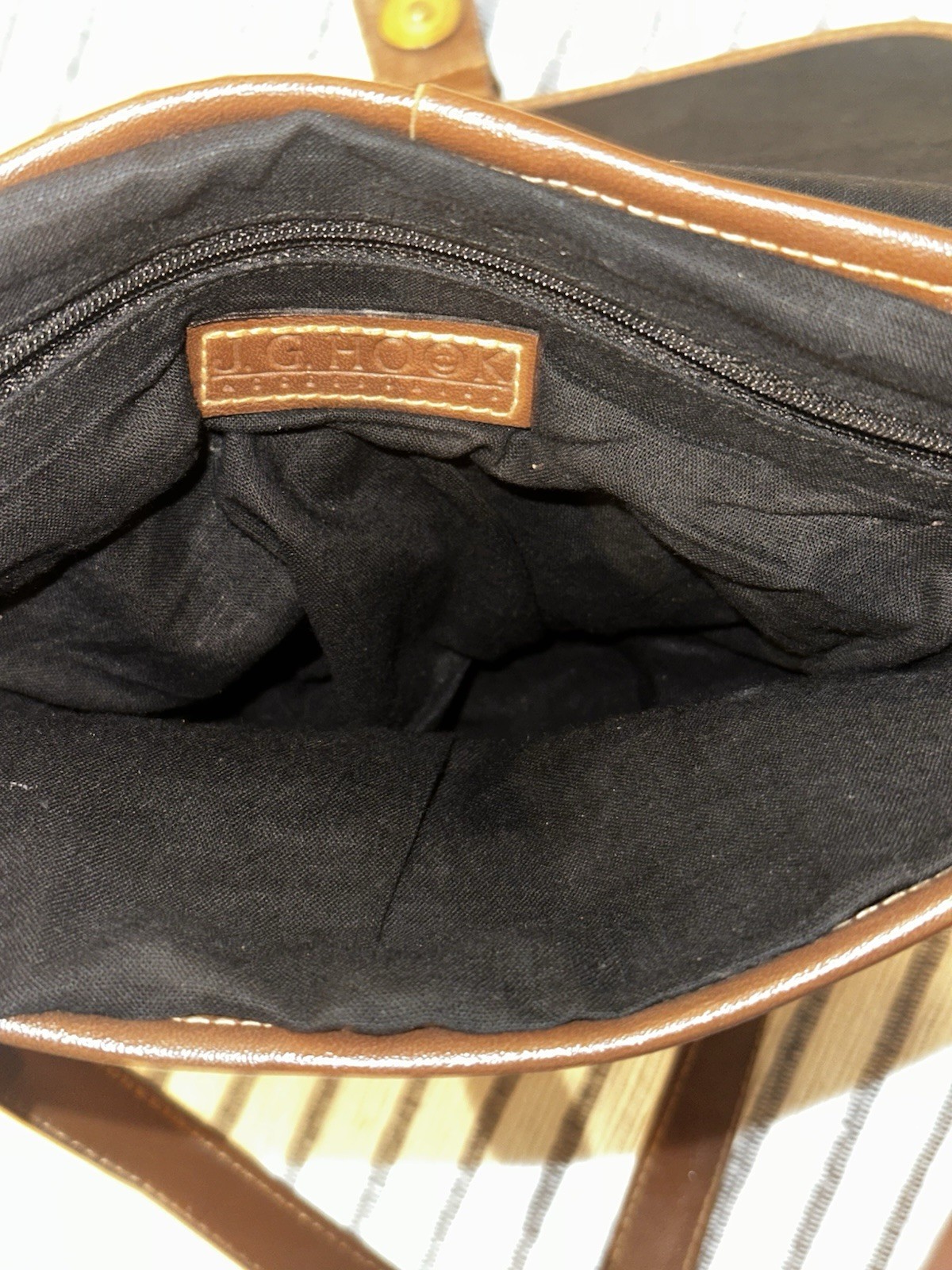Vintage J.G. Hook Black Leather Crossbody Purse – Excellent Condition