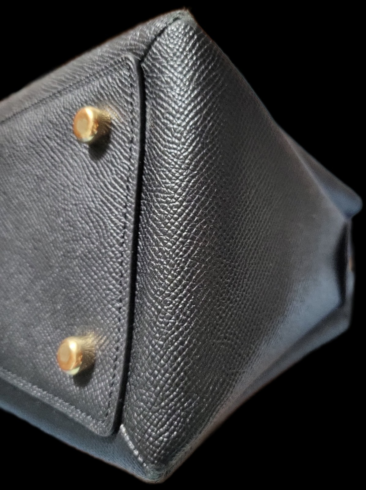Coach Lillie Carryall, Black Crossgrain Leather, Goldtone Hardware