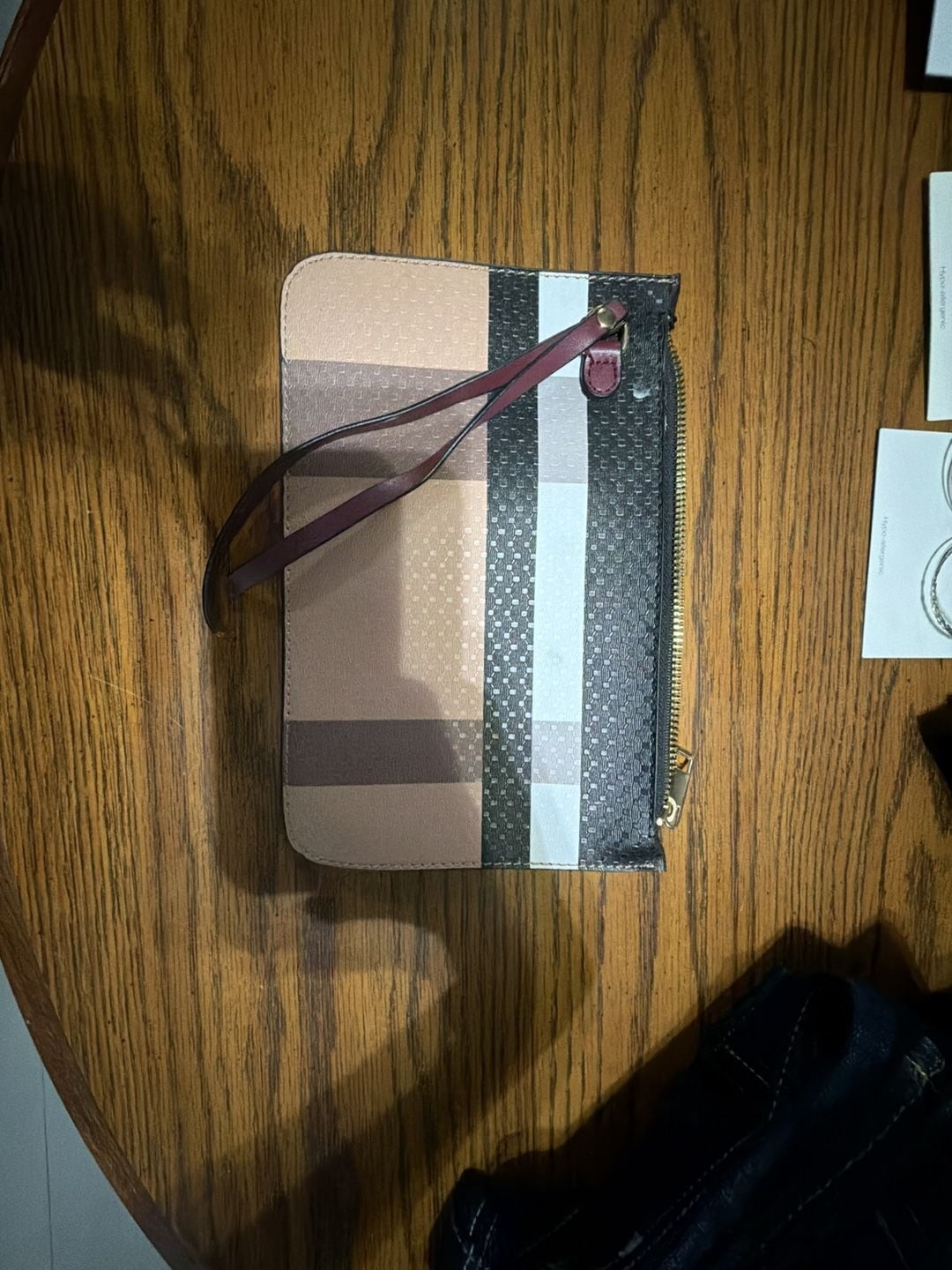 Unbranded Plaid Pattern Wristlet Pouch