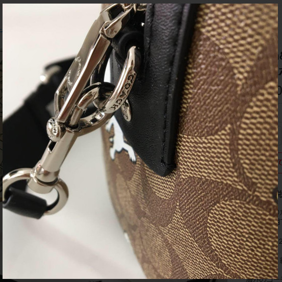 COACH C4118 Signature Coated Canvas Shoulder Bag Maple Brown Outlet New SMM
